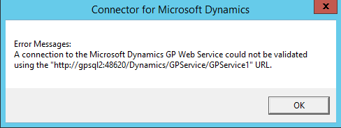 Dynamics Connector error